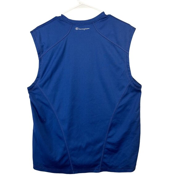 Champion Muscle T-Shirt Sleeveless Sport Double Dry Blue Men's Size MGUC - Picture 4 of 9
